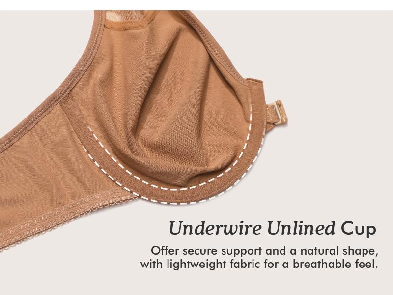 DELIMIRA Women's Front Closure Racerback Bras Plus Size Full Coverage Supportive Underwire Plunge Unlined Bra