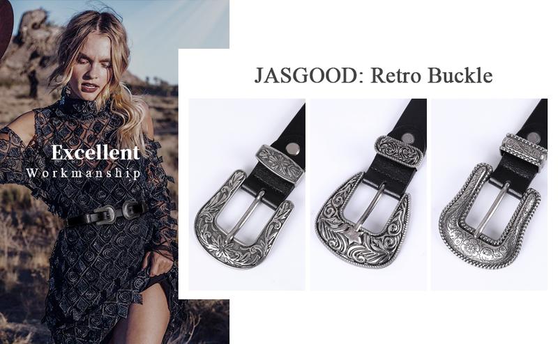 JASGOOD Women Leather Belts Ladies Vintage Western Design Black Waist Belt for Pants Dresses Boho Leaf cowgirl belt JASGOOD Women Leather Belts Ladies Vintage Western Design Black Waist Belt for Pants Dresses Boho Leaf cowgirl belt