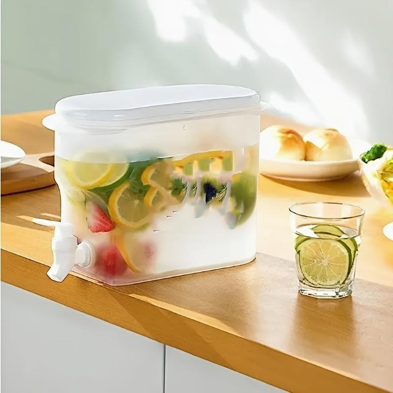 Large Capacity Fridge Water Dispenser with Faucet, 1 Count 3.5L Refrigerator Drink Cooler, Space Saving Drink Dispenser, Kitchen Accessory, Jugs, Iced Tea Pitcher