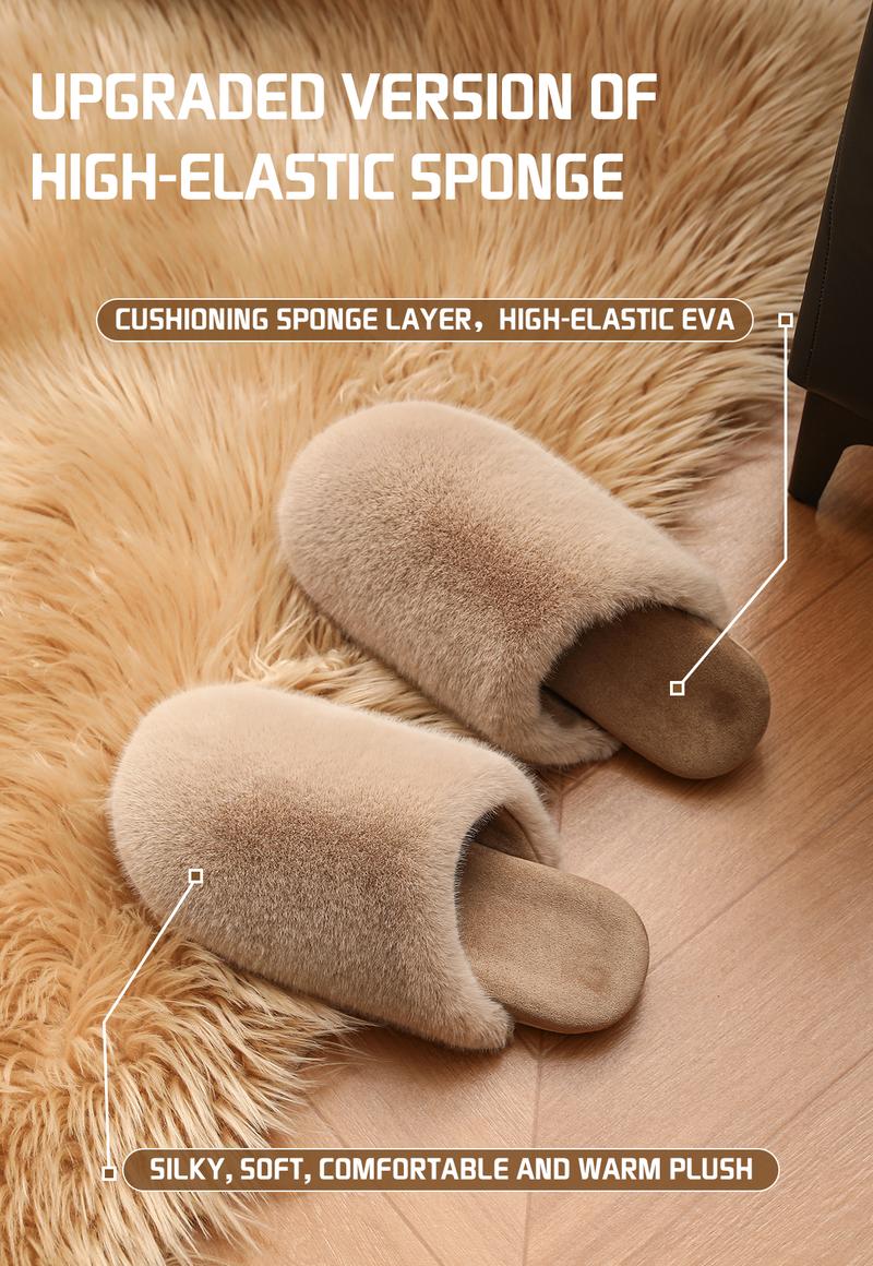 YASSIA Women's Fuzzy Cozy Plush Slippers | Anti-Slip Warm Winter House Shoes for Indoor & Outdoor