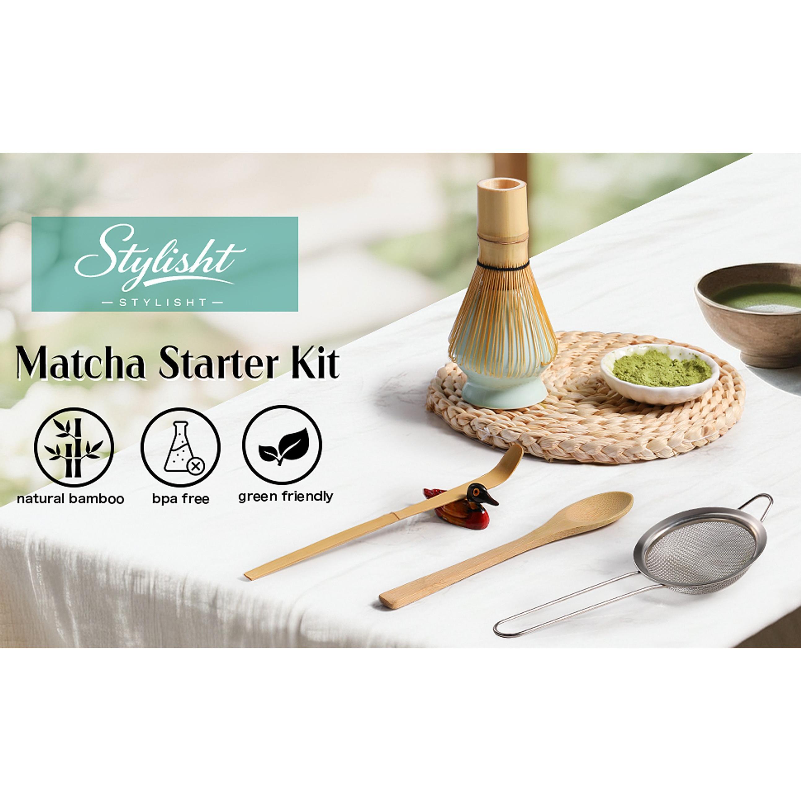 Matcha Whisk Set: Matcha Set with Bamboo Matcha Whisk and Ceramic Holder,Bamboo Scoop+Wooden Spoon,Scoop Holder,Sifter - Cute Matcha Tea Set - 6 Pcs Matcha Kit - Tools for Matchas Ceremonial Grade Kit Matcha Whisk Set: Matcha Set with Bamboo Matcha Whisk and Ceramic Holder,Bamboo Scoop+Wooden Spoon,Scoop Holder,Sifter - Cute Matcha Tea Set - 6 Pcs Matcha Kit - Tools for Matchas Ceremonial Grade Kit