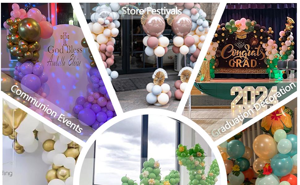 Balloon Column Stand Kit, Set of 4,6.7Feet Balloon Pillar with Reusable Telescopic with base for Birthday arch, Wedding, Graduation Decoration Event