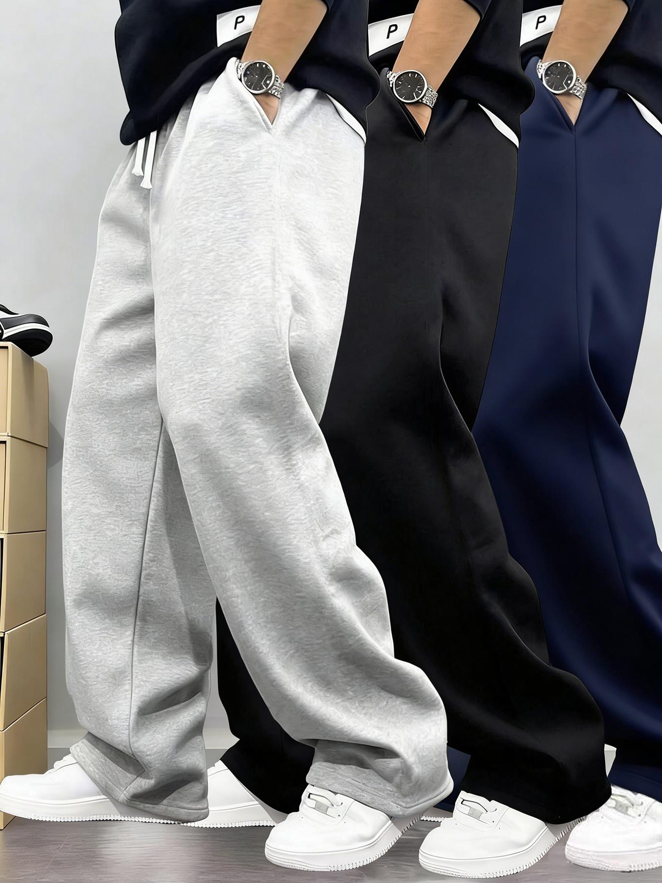 Men's Sport Fleece Pants, Elastic Waistband with Drawstring, Basic Running Pants, Athletic Running Pants, Ultimate Comfort for Daily Wear, All Seasons