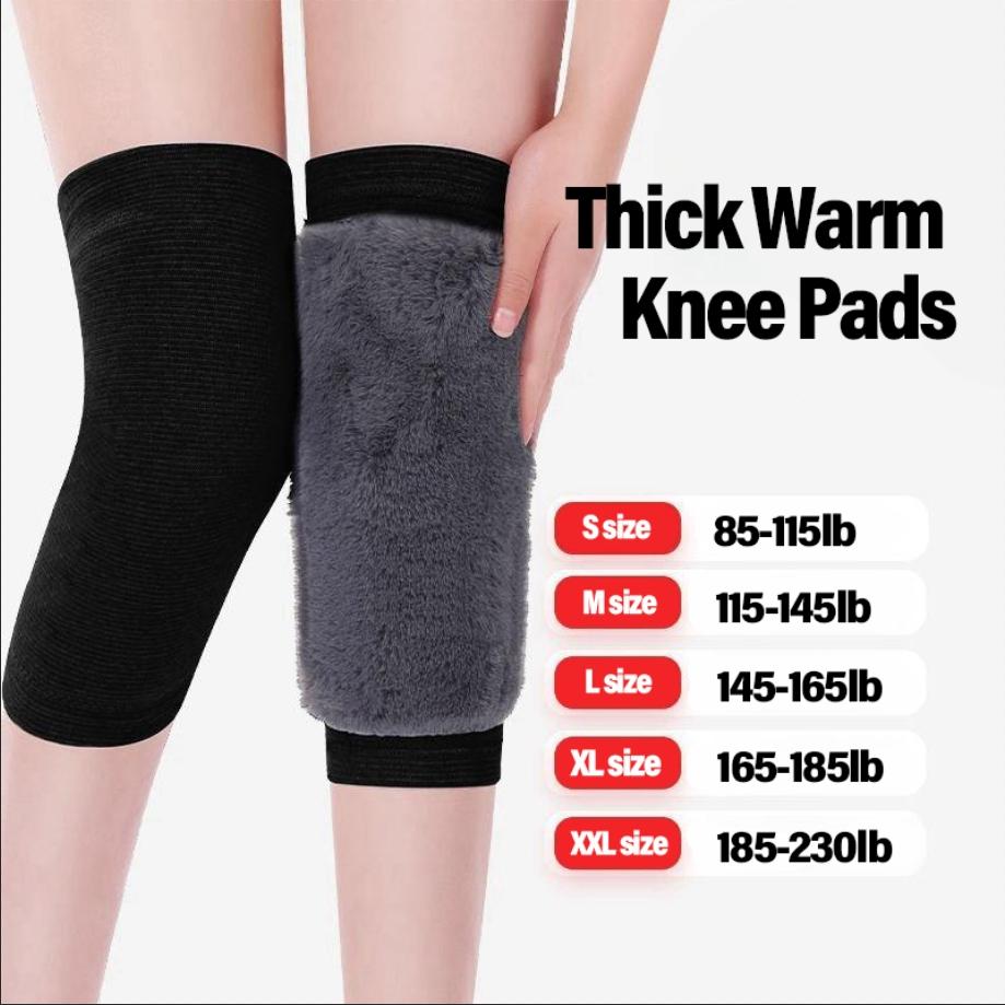 Ollas Winter Knee Warmers Knee Brace Sleeve Leg Warmer Wool Cashmere Thicken Knee Supports Knee Pads Legging Stocking Warm Thermal Ski Cycling Women Men  Knee Brace Sleeve for Joint Pain Arthritis 1 Pair