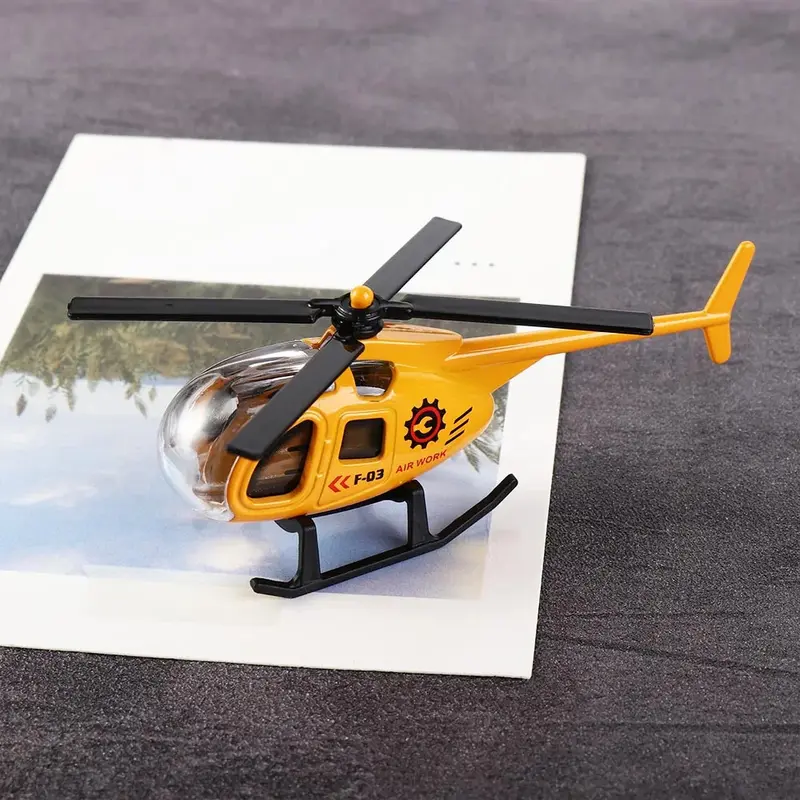 Alloy Metal Helicopter Model Toy - 1Pcs 8.7x3.6x2.6cm 100% Brand New Simulation Flying Toy with Sound and Light, No Remote, No Battery Needed, Unisex Kids Gift for Ages 5+, Helicopter Model Toys