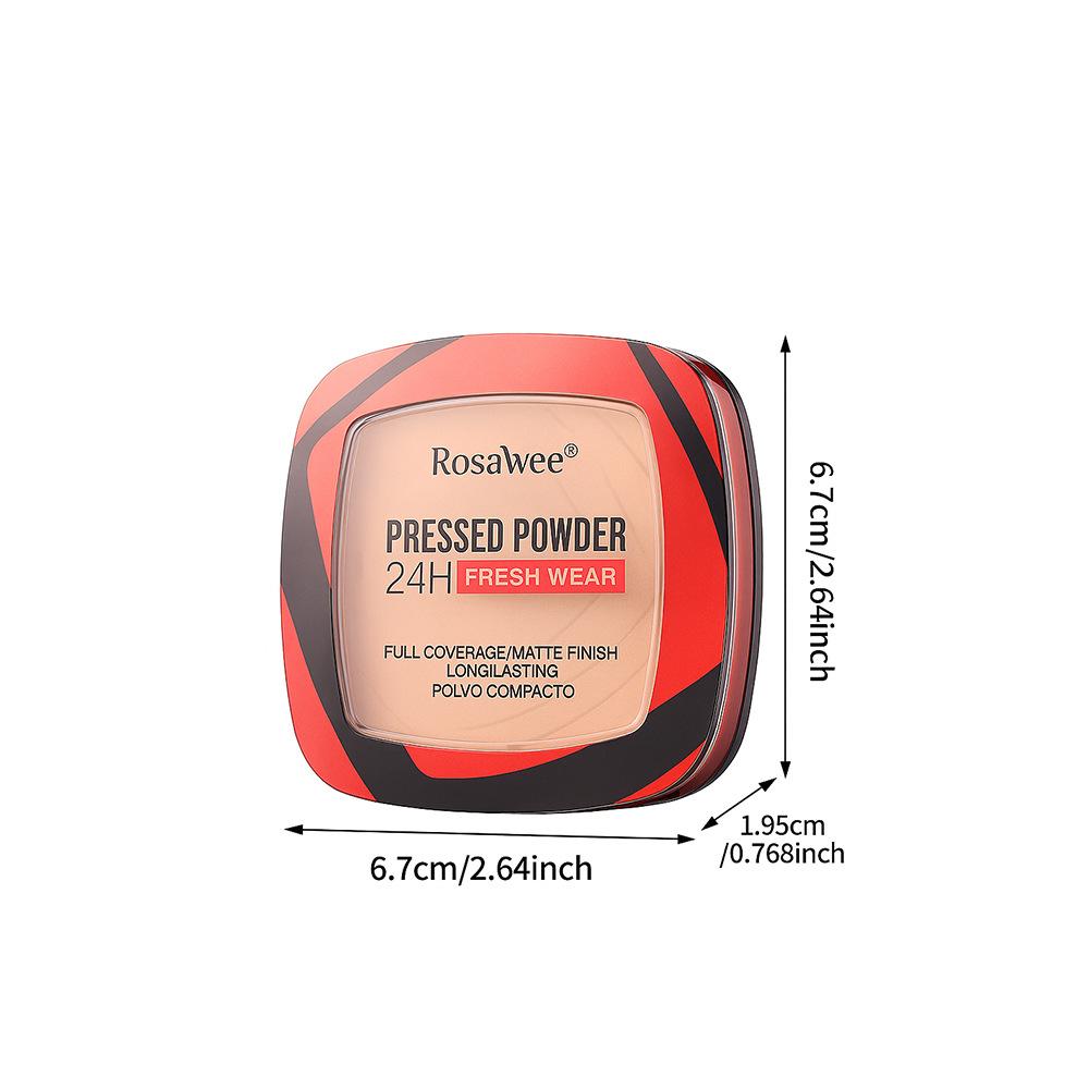Rosalwee Long-Lasting Makeup Powder, Oil-Control Waterproof, 24h Fresh Wear, Natural Soft Focus, Setting & Touch-Up, Solid Form