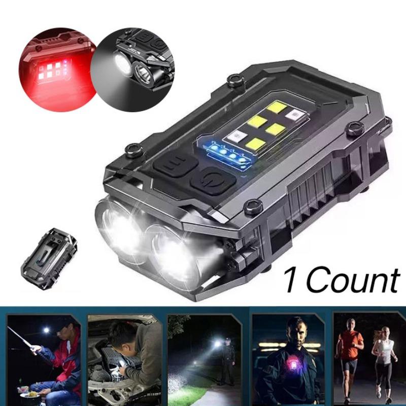 Wild Bright 1-pack keychain lamp, multi-functional magnetic flashlight, LED outdoor work high-brightness warning light, portable camping emergency multi-purpose lamp, strong magnetic adhesion, can be used as a hat clip lamp, suitable for outdoor camping.