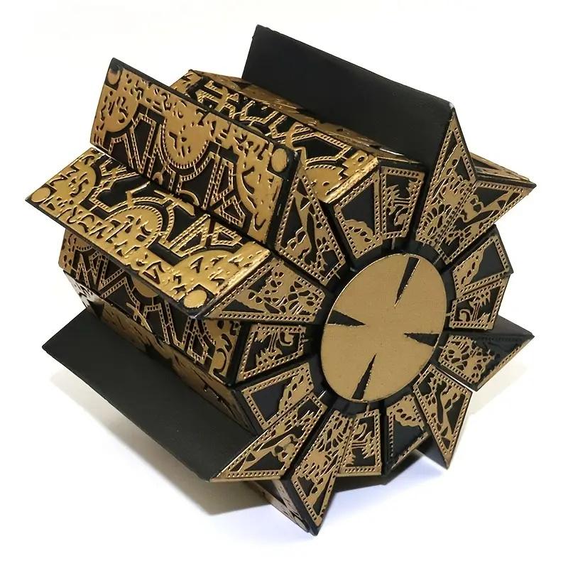 Magic Lock Mechanical Cube Box - Complex Geometric Patterns & Durable Structure, Puzzle Stress-Relief Desktop Prop, Home Office Decor & Creative Birthday Gift, Adult Puzzle-Solving Preferred, Rotating Puzzle Board