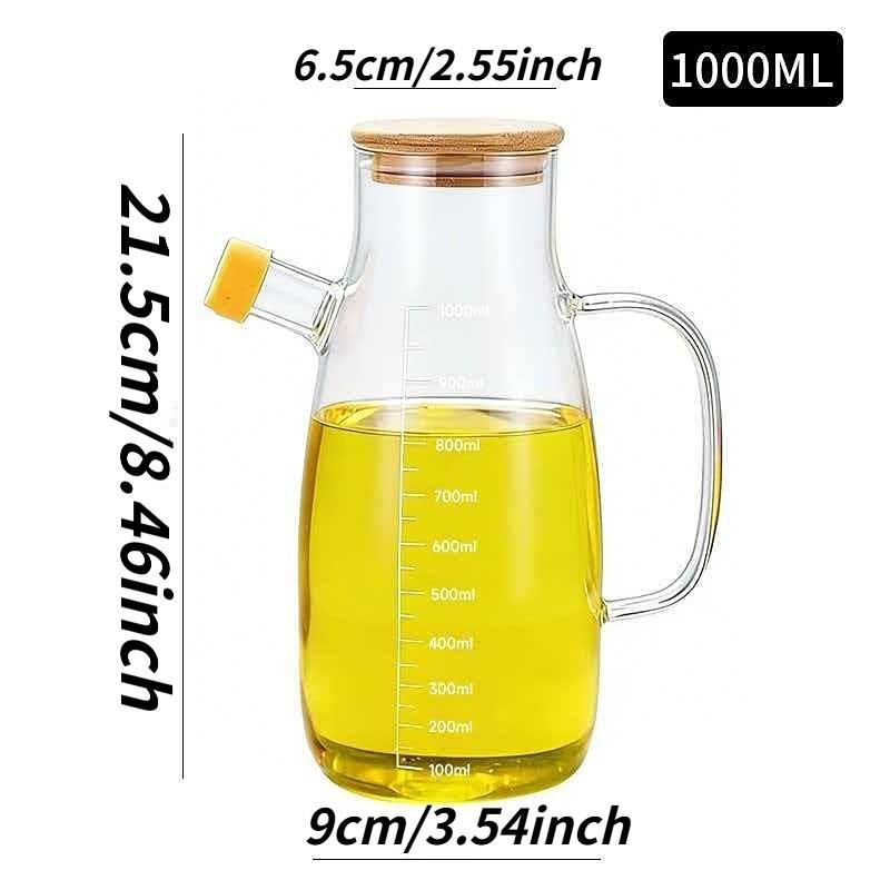 2pcs High Borosilicate Glass Multi-Functional Kitchen Condiment Bottles, Large Capacity Soy Sauce Vinegar Oil Bottle, Durable & Elegant Design