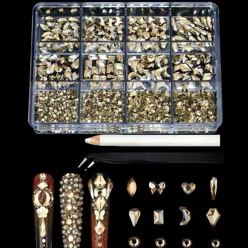 12pcs Shiny Glass Rhinestones for Nail Art, Round Flat Back Drills, Wedding Party Craft Decoration, Bling Rhinestone Decoration, High-Quality Crystal Decorations