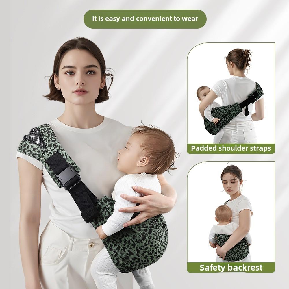 Baby Carrier Slung, Portable Lightweight Anti-Slip Bottom Seat, Leopard Print Design, Unisex Infant & Toddler Wear, Travel, 10-30 Lbs Capacity