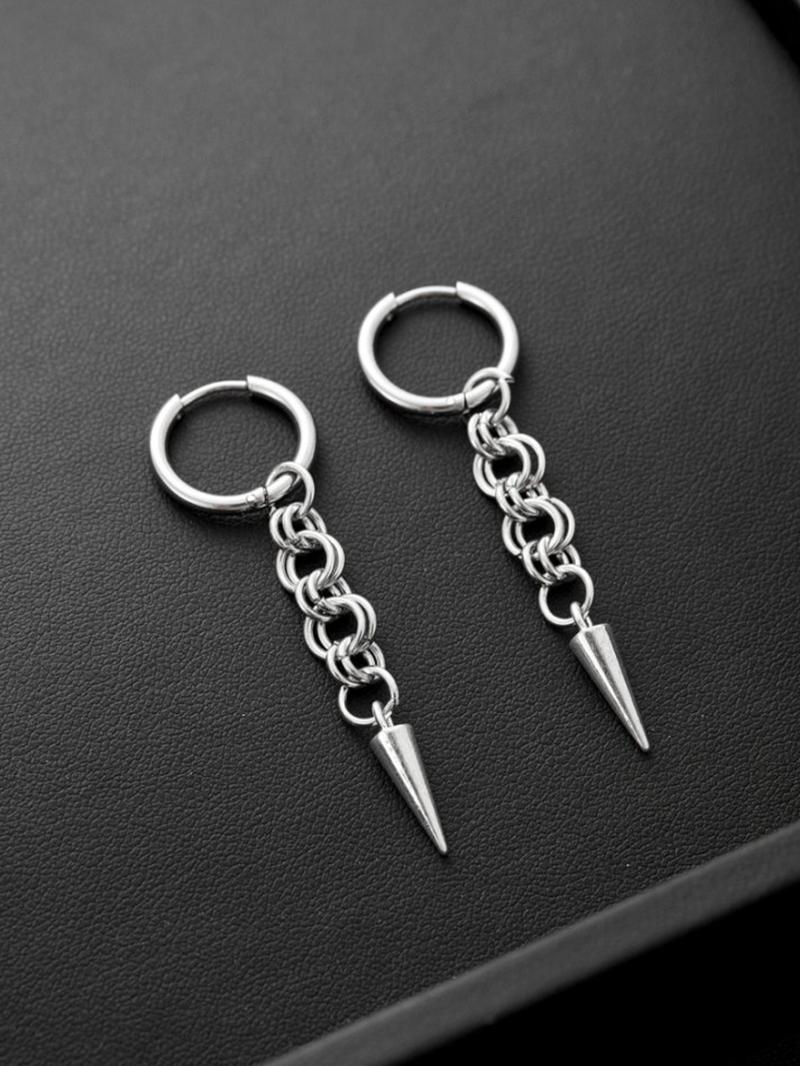 Punk Style Chain Design Dangle High Quality Earrings, Fashionable Jewelry for Women & Men, Trendy All-match & Exquisite Jewelry for Birthday Gift