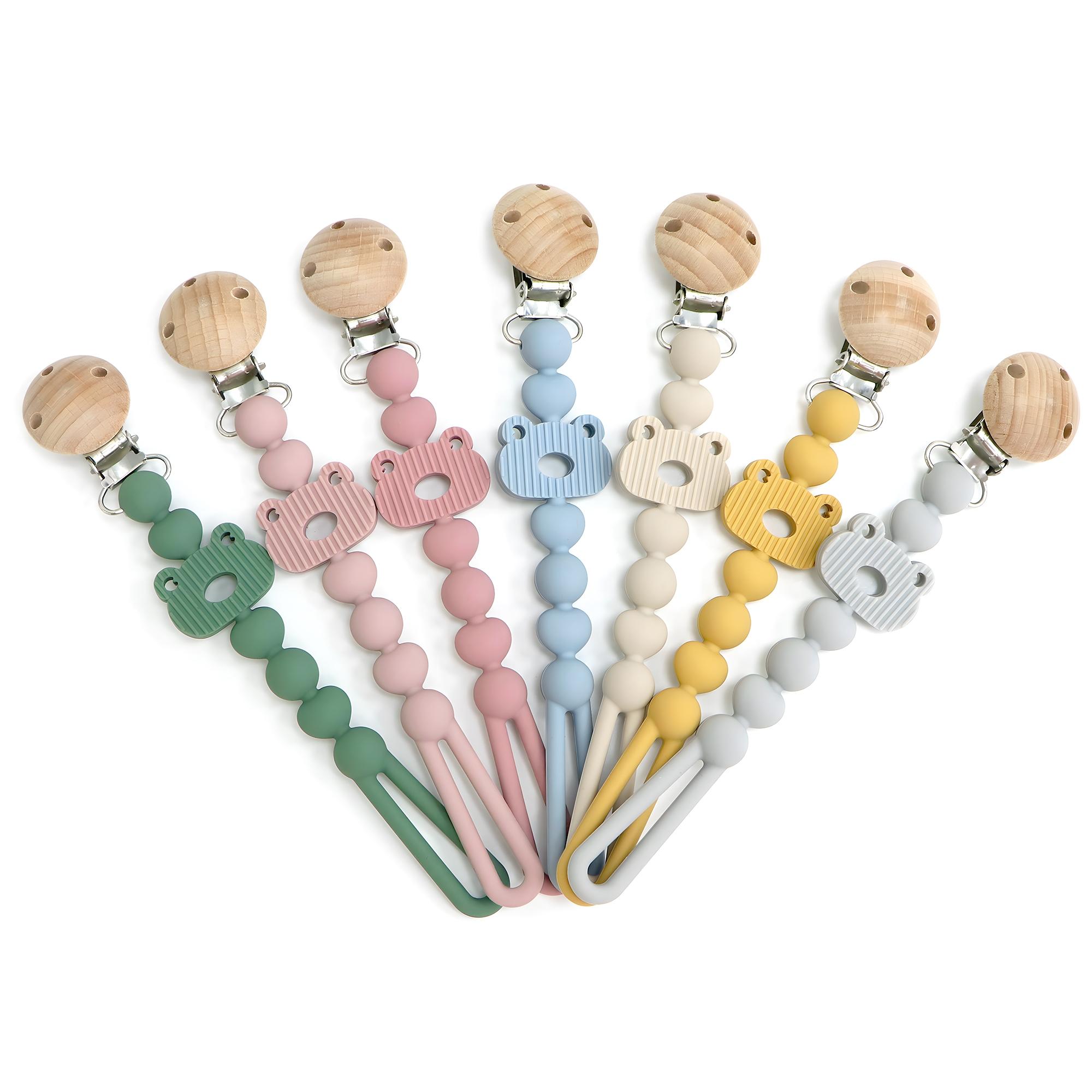 Silicone Pacifier Clip, Frog Shape Pacifier Holder, Suitable for Boys and Girls, Relieves Teething Pain, Baby Essential, Safe for Newborns