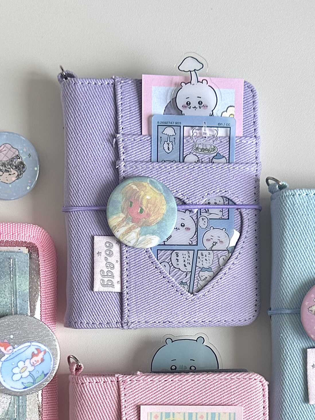 Original ooegg Denim Heart M5 Binder Kpop Photocard Holder with Elastic Band Photo Card Collection Book Idol Photo Album m5 다이어리