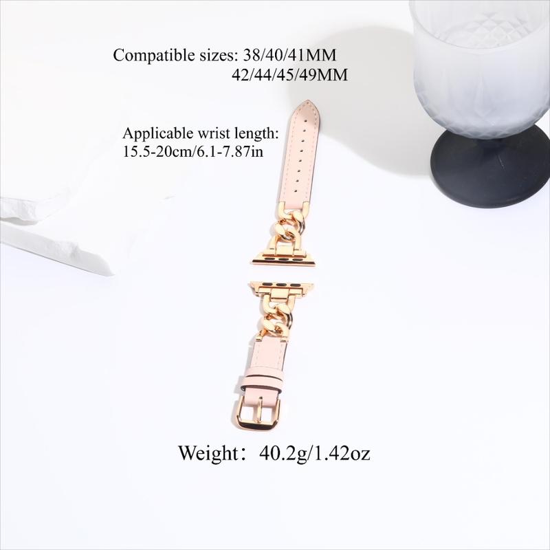 Braided Leather Strap for Women Fancy Synthetic Leather & Denim Chain Band Compatible for  iWatch Series 1-11/SE/SE2/Ultra/Ultra2 (38-49mm) (Watch Not Included)#TikTokShopHolidayHaul