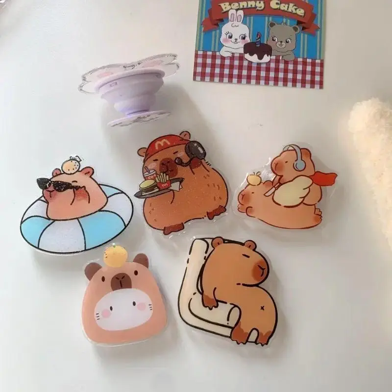Cartoon Animal Mobile Phone Airbag Holder Suitable for Any Mobile Phone Trend Hot Model Capybara Phone Grip Phone Accessories