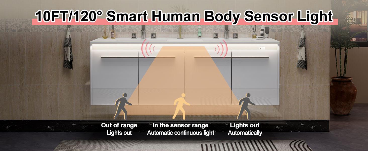 [Ships in 2 Boxes] VanAcc 31/60"Floating Bathroom Vanity with Sink, High Gloss Single Sink Wall Mounted Bathroom Storage Vanity Cabinet with LED Light & Metal Handles, Modern Bathroom Sink Cabinet