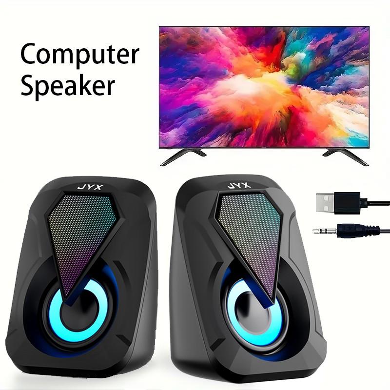 USB Computer Speaker System with Bass Boost Mode, USB Audio Output, Compatible with Smartphones, Tablets, Laptops, Game Consoles