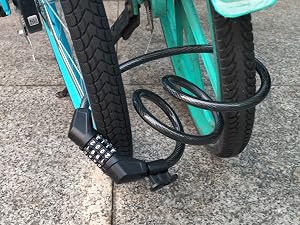Outdoor sportsware Bike Lock Cable,High Security 4 Digit Resettable Bike Lock Combination Coiling Bicycle Lock with Mounting Bracket,3/6FT Anti-Theft Cable for Bicycle,Scooter,Ebikes,Door,2/5 Inch Diameter(10mm)