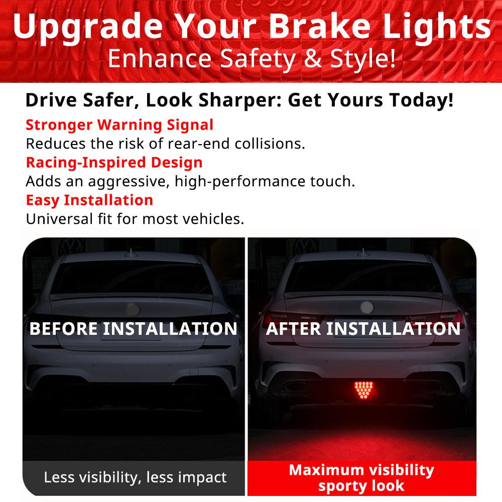 Triangle Shaped Car Rear Brake Light, Universal LED Red Warning Strobe Stop Safety Lamp for Motorcycle ATV Truck SUV, DRL Fog Rear Tail Third Brake Light, Car Lighting Accessories Triangle Shaped Car Rear Brake Light, Universal LED Red Warning Strobe Stop Safety Lamp for Motorcycle ATV Truck SUV, DRL Fog Rear Tail Third Brake Light, Car Lighting Accessories