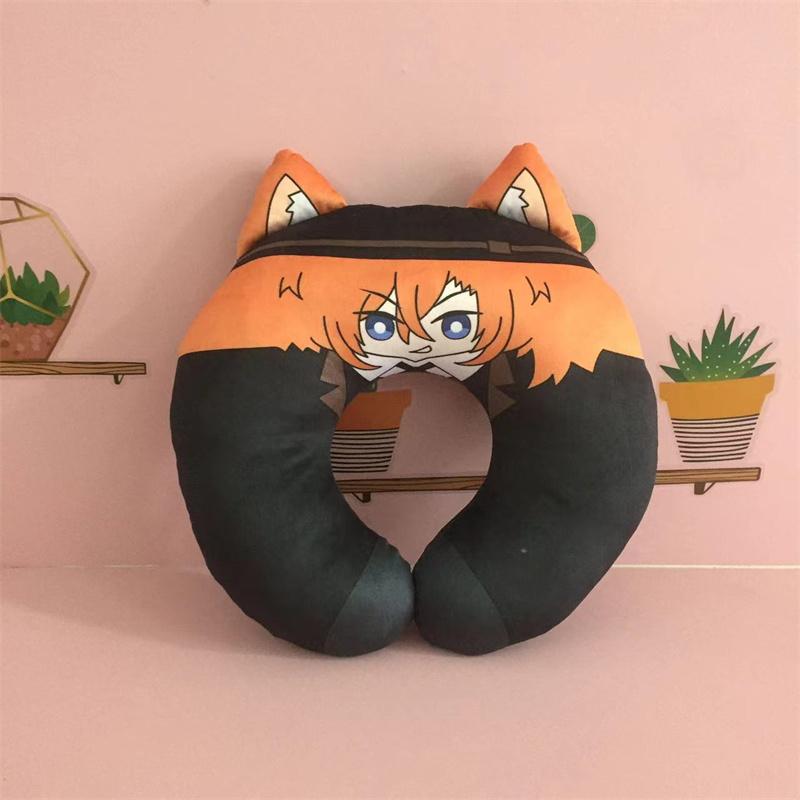 Bungou Stray Dogs Edogawa Rampo Cosplay Travel Neck Pillow Fyodor Dostoyevsky U-Shaped Plush Cushion Toy