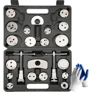 24PCS Disc Brake Caliper Tool Kit| Heavy Duty Disc Brake Piston Caliper Compressor Rewind Tool Set for Brake Pad Replacement Reset, Fits Most American European Japanese Autos (Black)