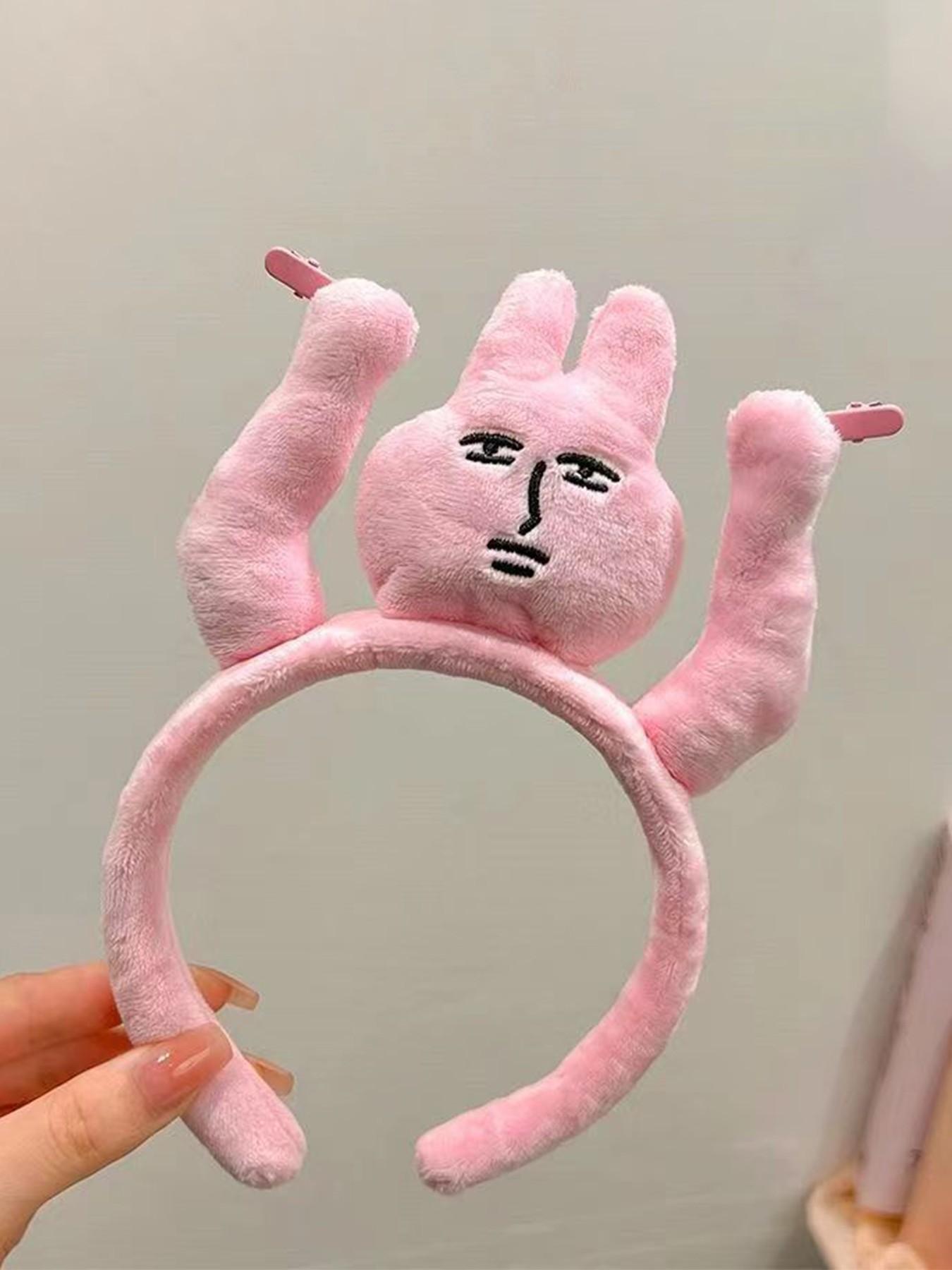 Women's Cute Cartoon Mouse Rabbit Plush Hairband, Fun Halloween Makeup Prop, Adorable Party and Holiday Costume Headwear, Party Accessory