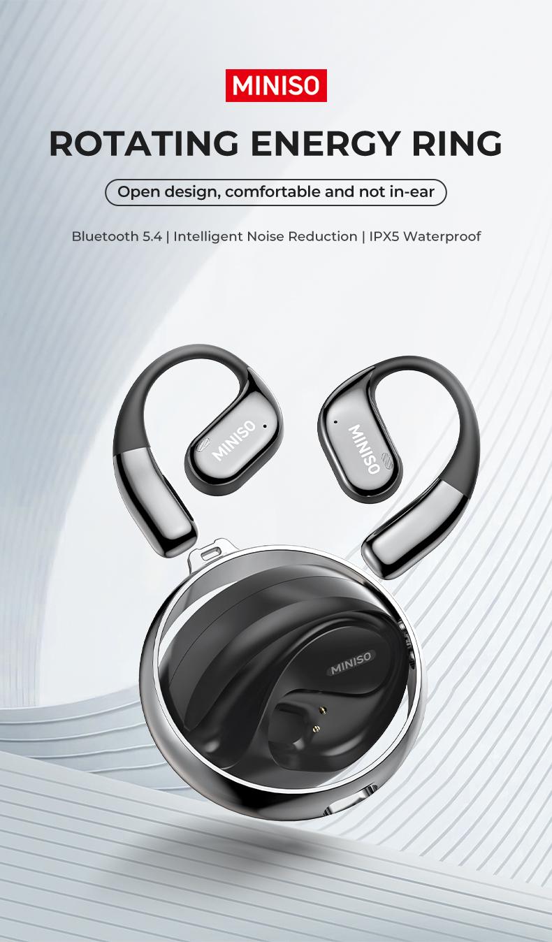 MINISO MS152 True Wireless Open Ear Headphones Bluetooth 5.4 HIFI Stereo Earbuds Noise Canceling Sports Earphones IPX5 Waterproof With microphone