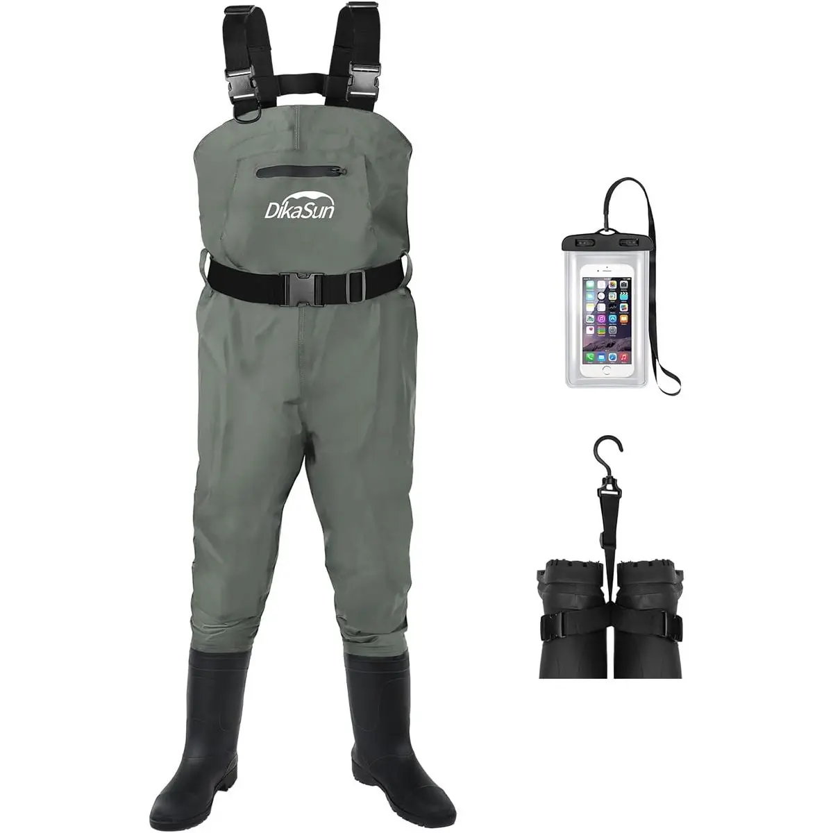 Fishing Waders for Men & Women, Waterproof 2-Ply Nylon/PVC Chest Wader with Boots for Outdoor Sizes 4-13 Bootfoot
