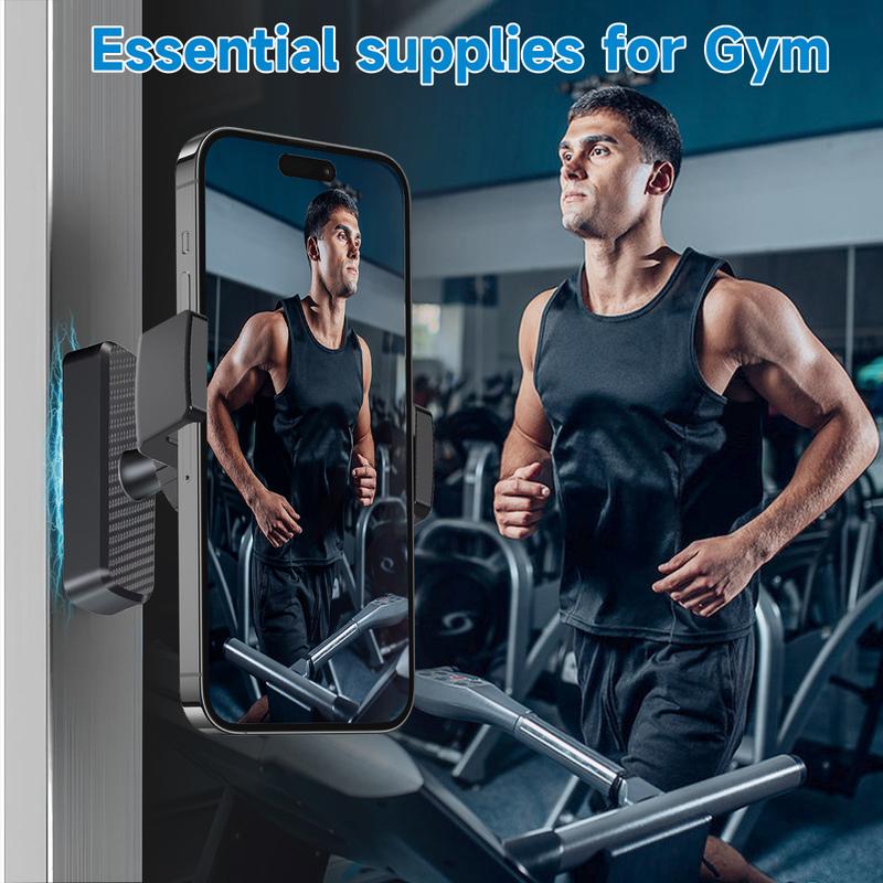 Magnetic Phone Holder for Gym - 360° Adjustable, Strong Portable Magnet Phone Mount for Workout Recording, Fitness Accessories Essentials, Compatible with iPhone & Andriod Phone, Perfect Gift for Men & Women