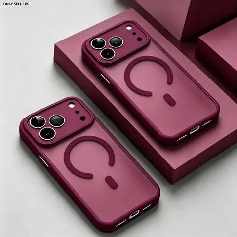 Luxury Matte Translucent Protective Case for iPhone 18 Pro Max, 18 Pro, 17 Pro Max, 17 Pro, MagSafe Wireless Charging