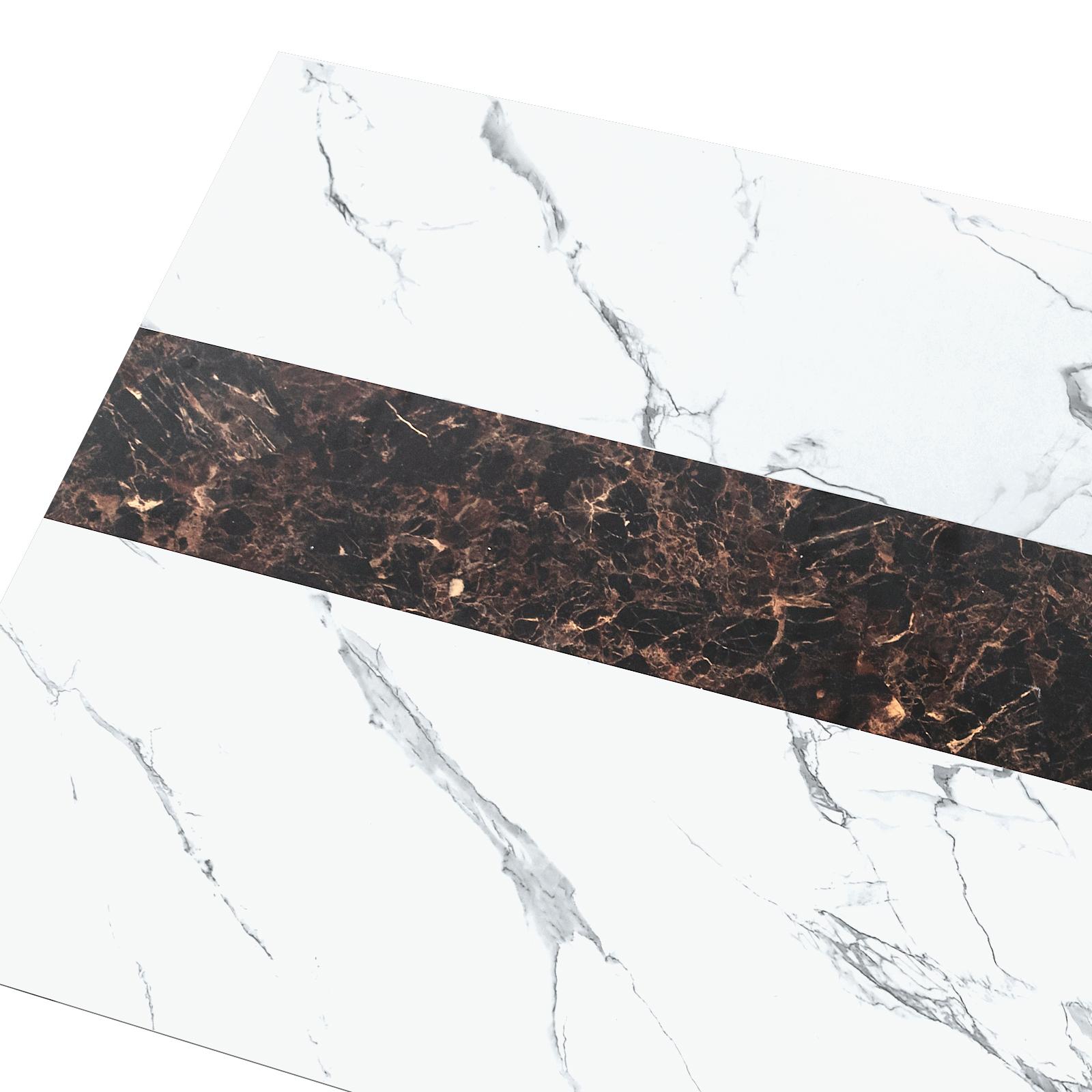 71" Large Luxurious Rectangular Dining Table for 6 8 10 People, Modern Kitchen Table with Marble-Color Wood Tabletop, Metal Adjustable Leg, Family Dinner Table for Kitchen Living Room