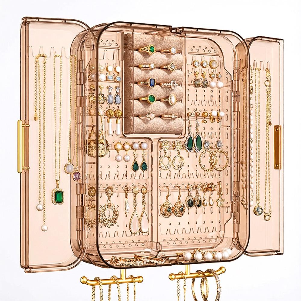 Wall Mounted Jewelry Storage Rack, Clear Jewelry Display Rack, Jewelry Organizer, Home Organizer for Earrings & Necklace & Bracelet, Boxes, Jewelry Holder Organizer