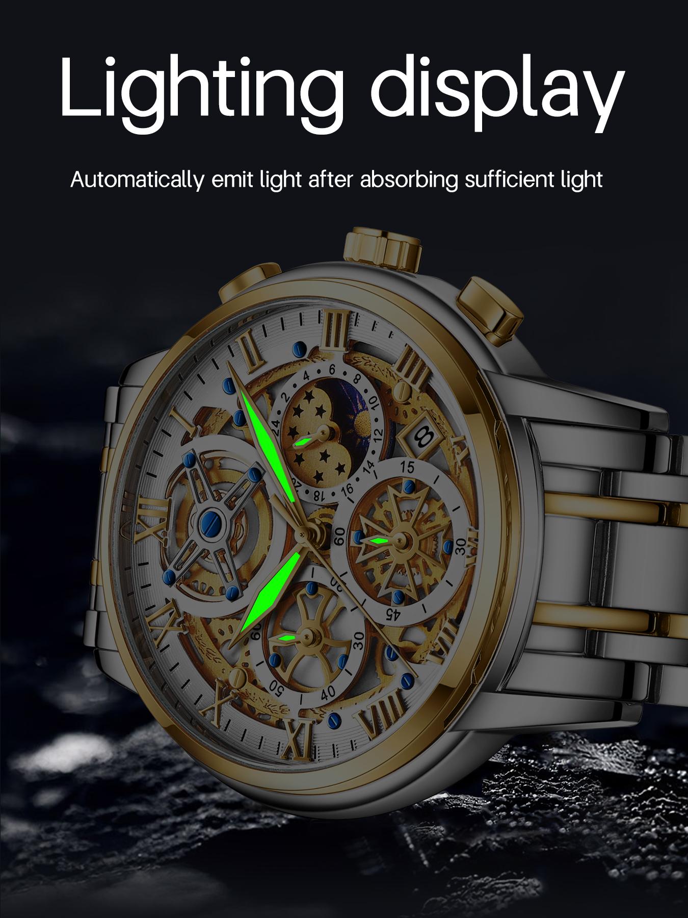 Lige Men's Business Watch with Multiple Dials, Waterproof, and Night Glow chronograph analog  watch luxury  watches Men's Stainless trendy exquisite