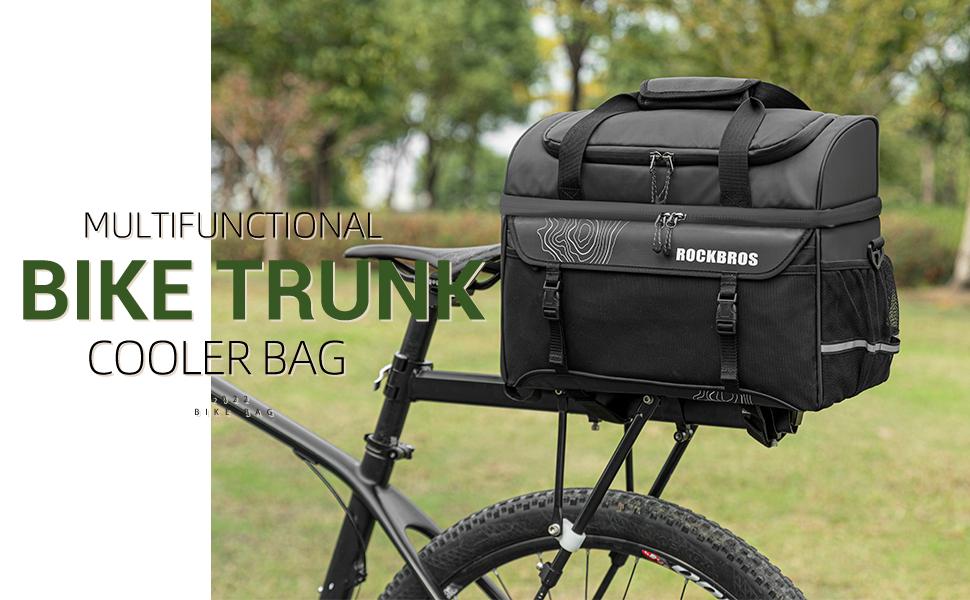 ROCKBROS Bike Trunk Cooler Bag Bicycle Rack Rear Seat Carrier Bag Insulated Bike Panniers for Bicycle Commuter Shoulder Bag 11L Storage Luggage Bags for Cycling Accessories e-Bike Cargo Travel