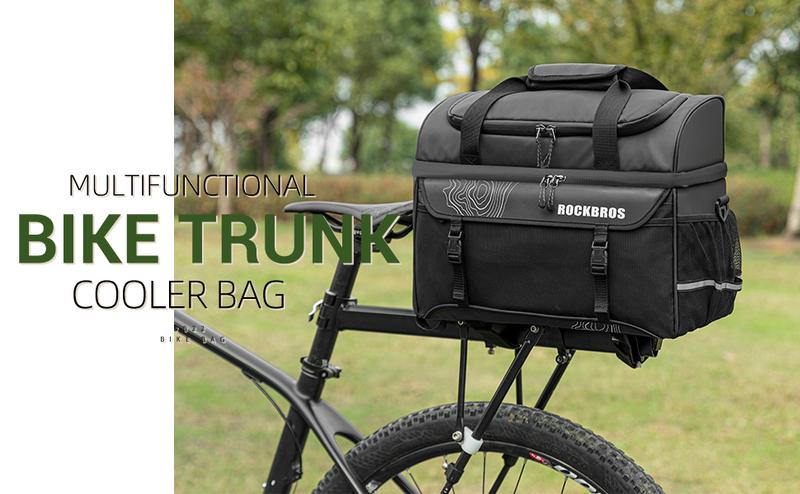 ROCKBROS Bike Trunk Cooler Bag Bicycle Rack Rear Seat Carrier Bag Insulated Bike Panniers for Bicycle Commuter Shoulder Bag 11L Storage Luggage Bags for Cycling Accessories e-Bike Cargo Travel