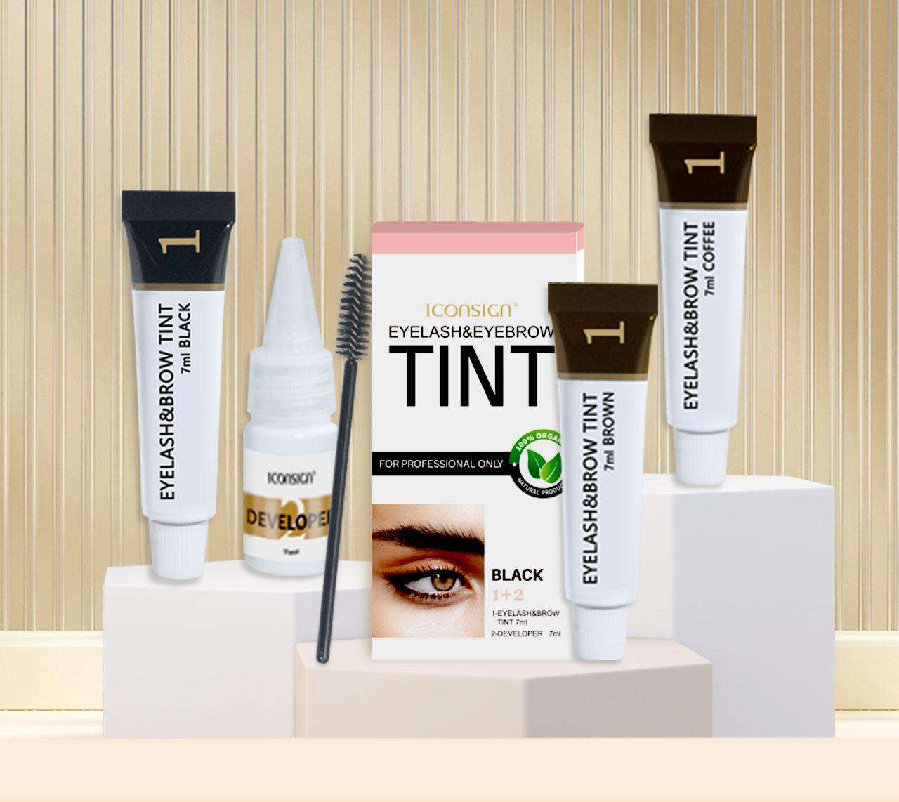 Eyelash & Eyebrow Tinting Kit, Eyebrow Tinting Cream, 1 Box Long-Lasting Natural Eyelash & Eyebrow Tint, Eye Makeup Tool for Women & Girls, Cosmetic