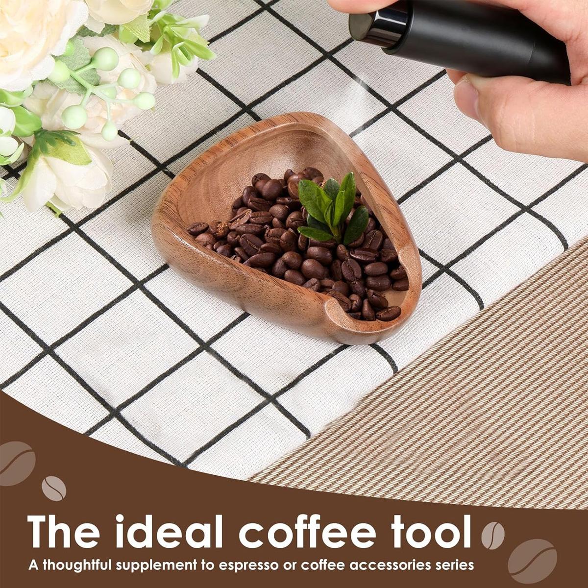 Coffee Bean Dosing Cup & Rdt Spray Bottle & Espresso Stirrer Set, Wood Dosing Vessel Tray, Coffee Bar Accessories, Coffee Lover Gift