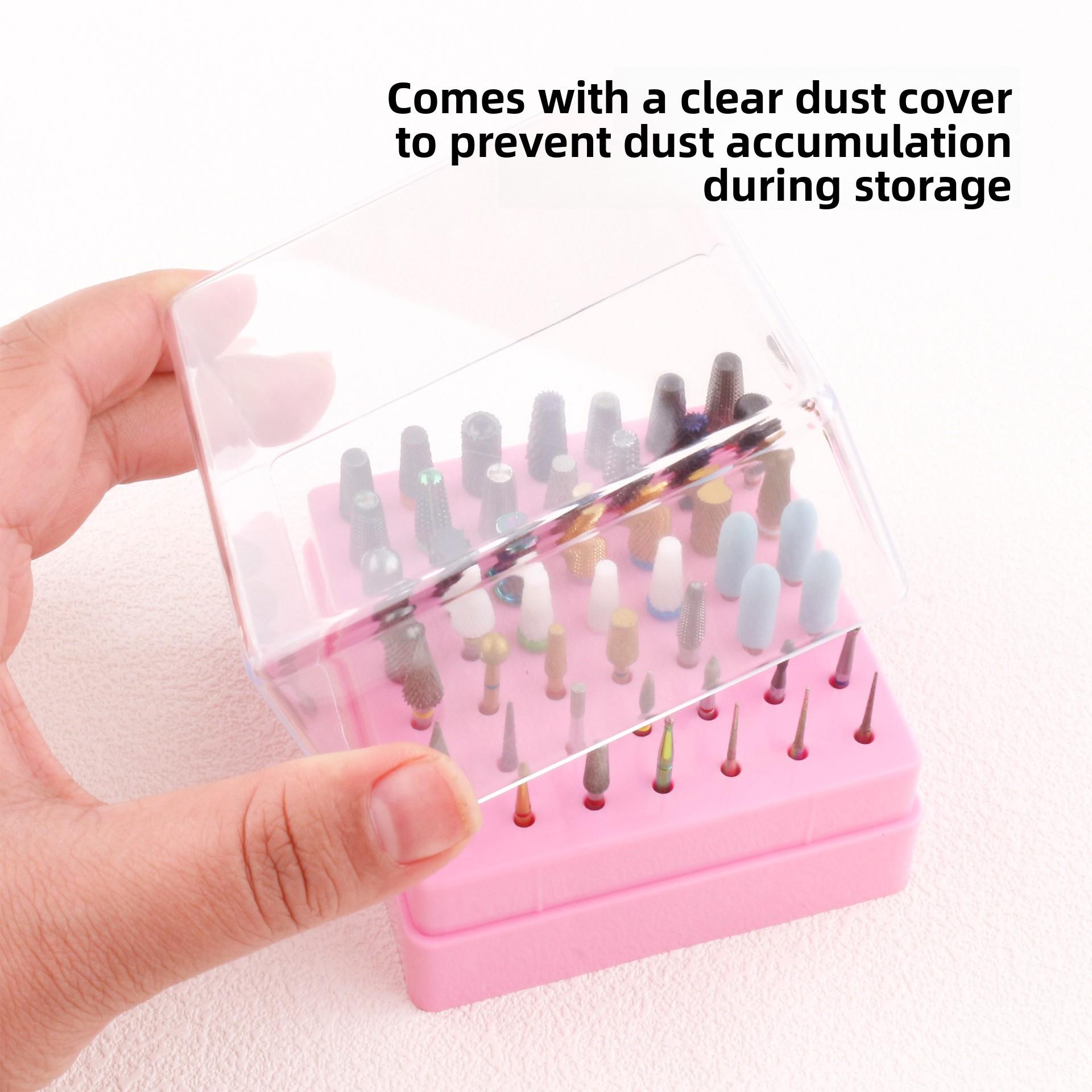 New Nail Polish Sanding Heads 49-Piece Box Display Stand Cleaning Dustproof Nail Art Display Box Storage Box Tool Organizer