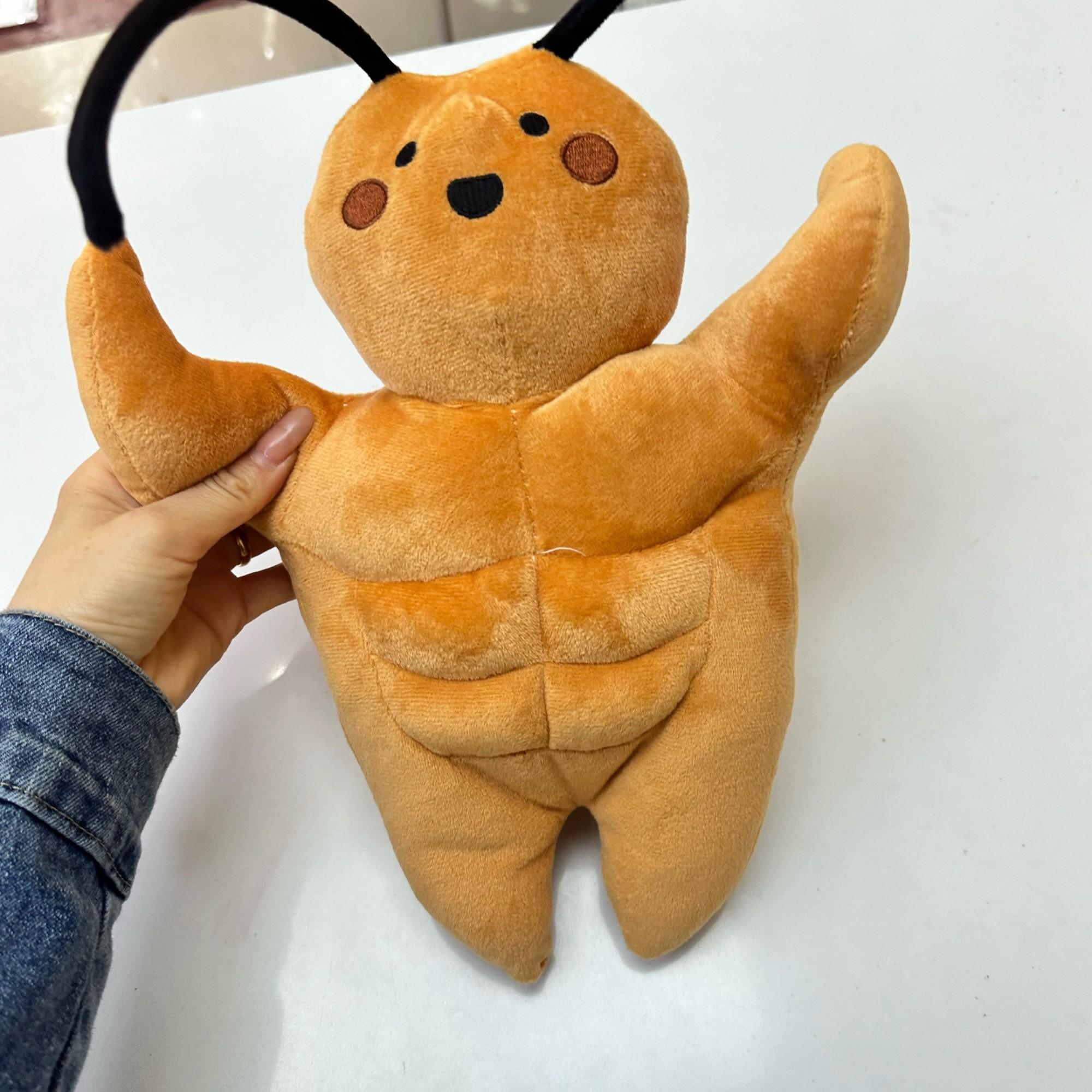 Cute Muscle Cockroach Plush Toy Pillow, Creative Stuffed Doll, Funny Ugly Cute Plaything for Boys and Girls, Kids' Fun Accessory