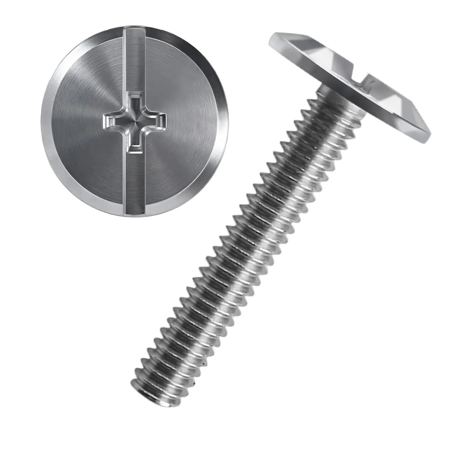 304 Stainless Steel Combo Sidewalk Bolts, 1/4" X 1-1/2", Rust-Resistant Durable Truss Head Shutter Screws for Hurricane Shutters Panel Machinery, 100-Pack