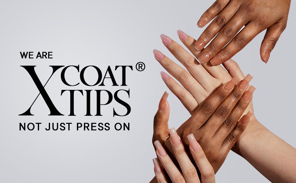 btartboxnails XCOATTIPS Soft Gel Nail Tips - Product only 150pcs Long or Short White Press On Nails,  Square or Almond Fake Nails Salon Quality Acrylic Rjbl-S-Kit-Brown