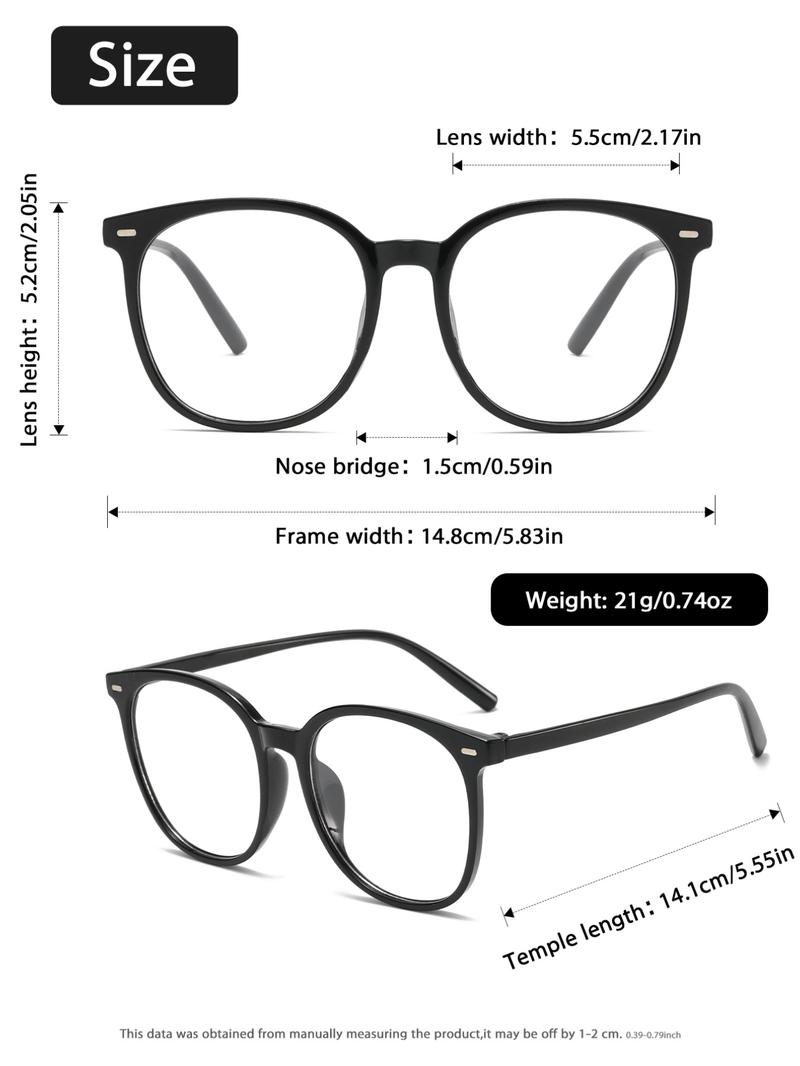 6 Pairs Classic Women's Flat Mirror Glasses, Suitable for Daily Commute, Office Use, Stylish and Functional Eyewear Accessories, Casual Eyeglasses