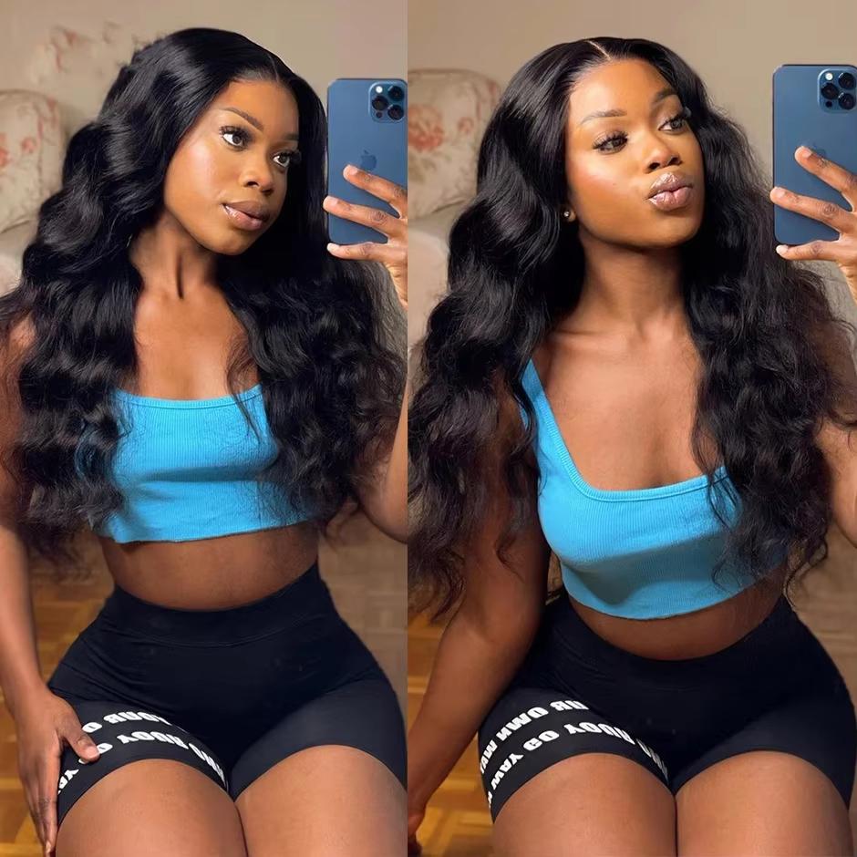 Yawawe Hair Body Wave 13x6 Full Lace Frontal Wear go Glueless Wig with Adjustable Drawstring Effortless Install Ear to Ear Straight Pre-Cut Pre-Plucked Brazilian Remy Human Hair for Women