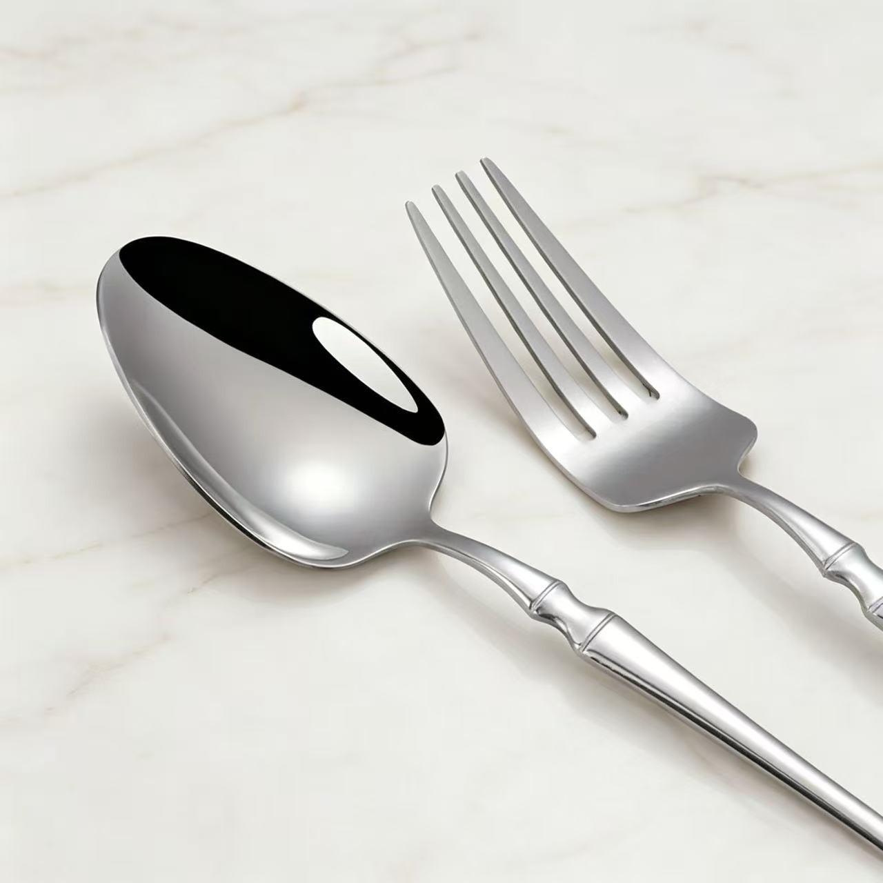 20-Piece Silverware Dinner Set, Stainless Steel Material, Suitable for Four People, Includes Knife, Fork, Spoon, Elegant Tableware