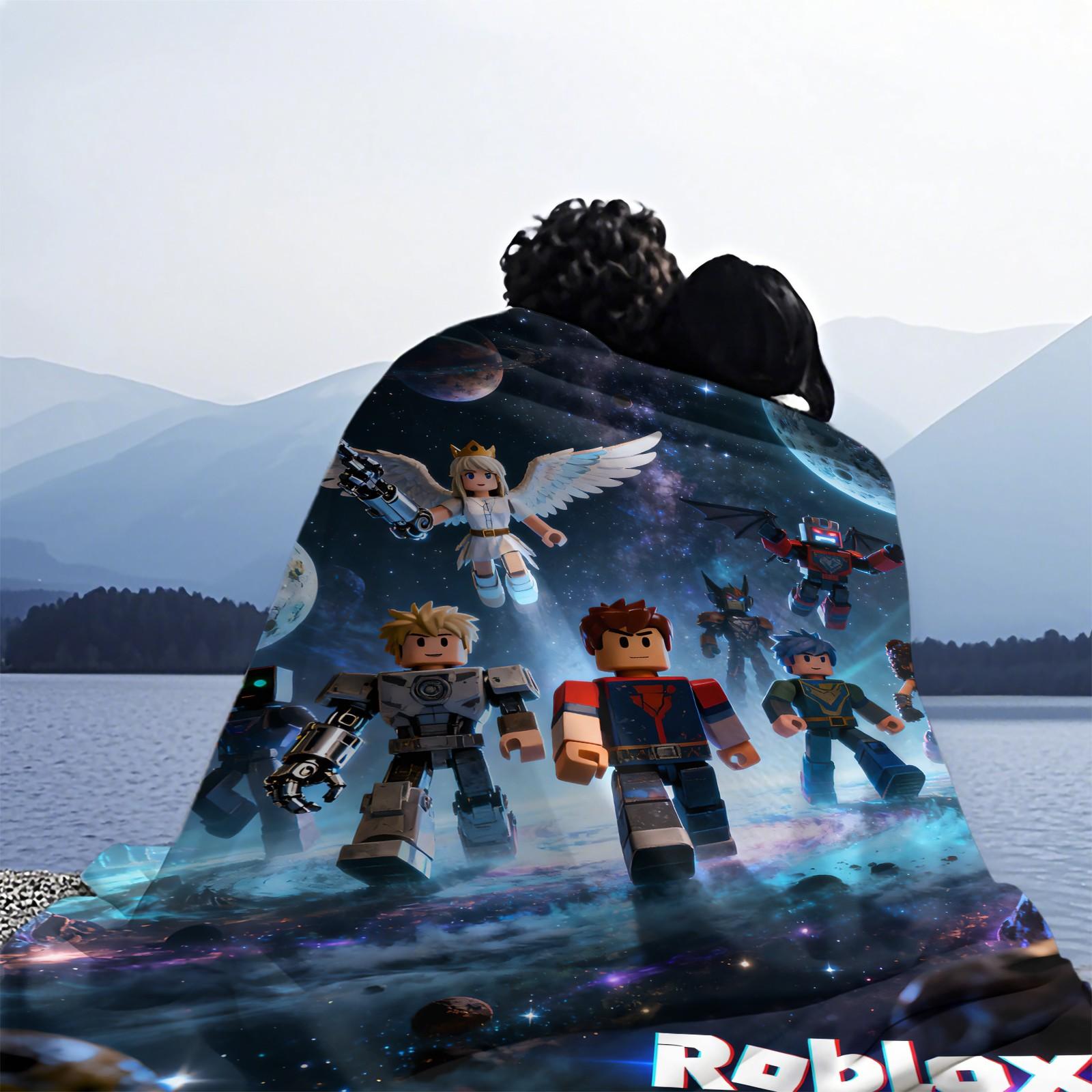 Roblox Printed Pattern Blanket, Suitable For All Seasons, Suitable For Beds, Sofas, Cars, Room Decorations, And Gifts, Suitable As a Gift For Children And Teenagers, a Single-Sided Printed Blanket