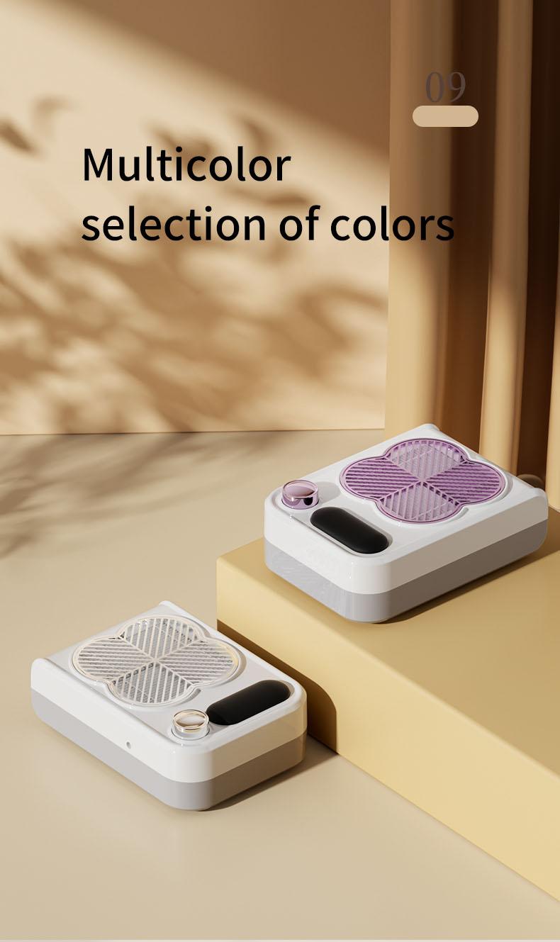 Marwell - Professional nail vacuum cleaner, electric nail dust collector with grinding drill bit, UV lamp, adjustable speed. Suitable for home use and professional nail salons.