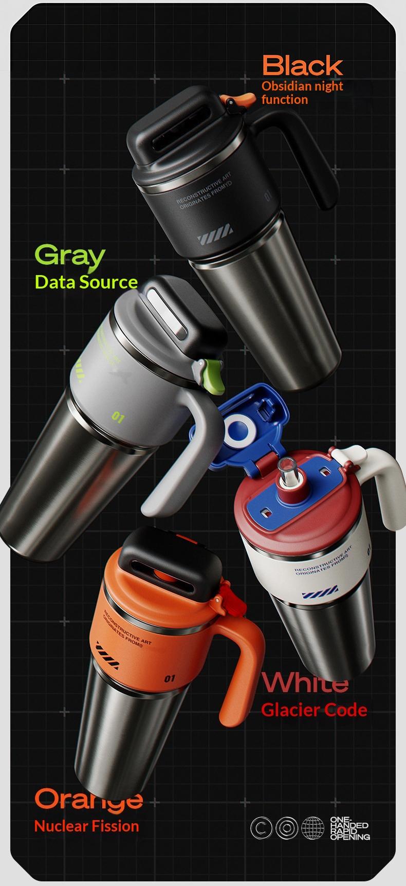 Mechanic Humor "Curious Enough To Take It Apart" Design 40oz Insulated Cup, Large Insulated Cup with Straw, Lid, and Handle, Stainless Steel Water Bottle, Reusable Drinking Cup, High-Quality Water Bottle, Fashionable Portable Drinking Cup for Office