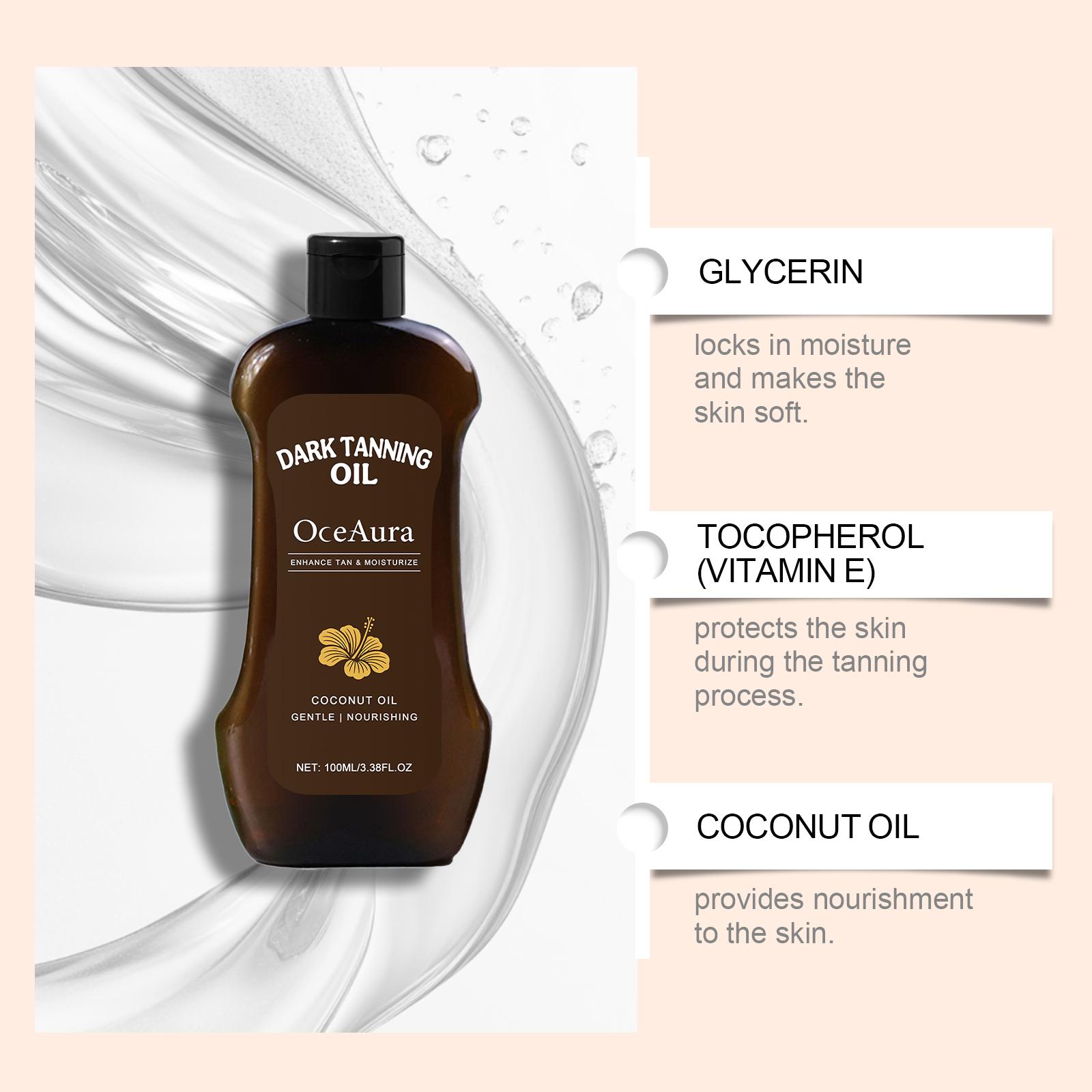 OceAura Body Darkening Oil - Body Care Products for Natural Look, Darkens Tan, Nourishes and Moisturizes Skin