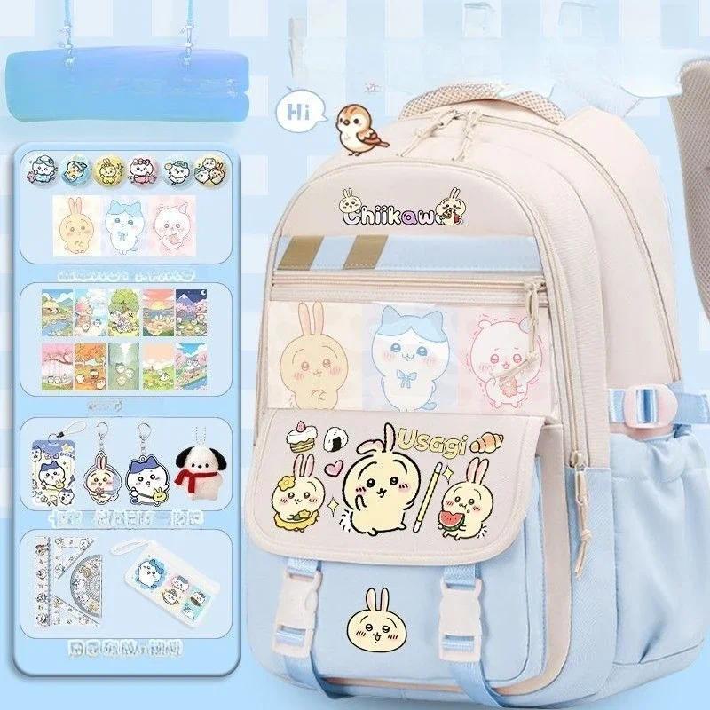 Anime Cartoon Chiikawa School Bag Junior School Primary School Student Hachiware Backpack Usagi Spine Protector Reduce Burden